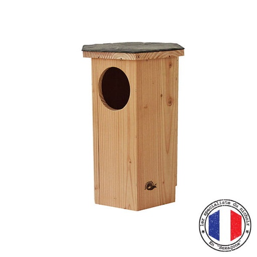 Nichoir à Chouettes En Bois Carbonisé 37x31x22cm | Abri Imperméable Pour Oiseaux, Écureuils | Décoration Jardin Extérieur - 6